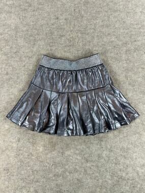 Evie's Closet Silver Metallic Pleated Skort Size 4 NEW